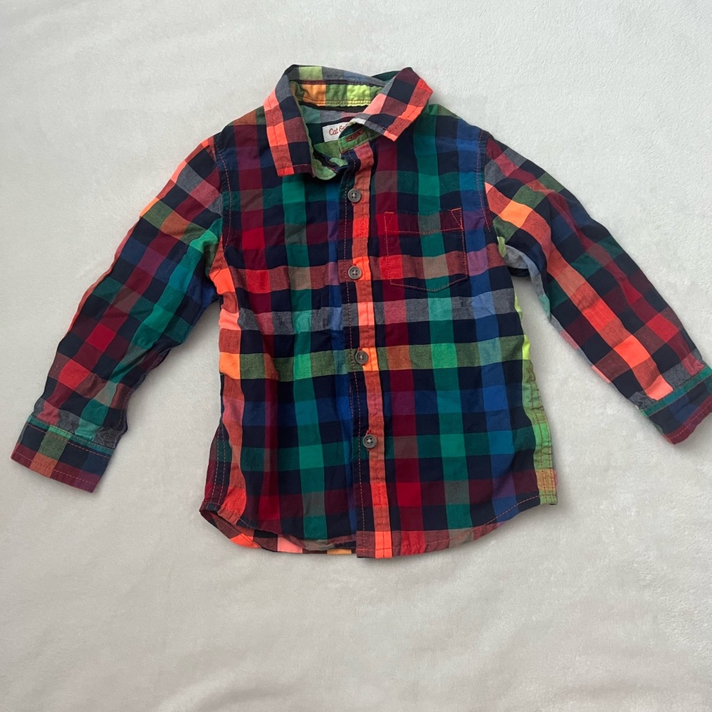 Cat and Jack Colorful Plaid Shirt